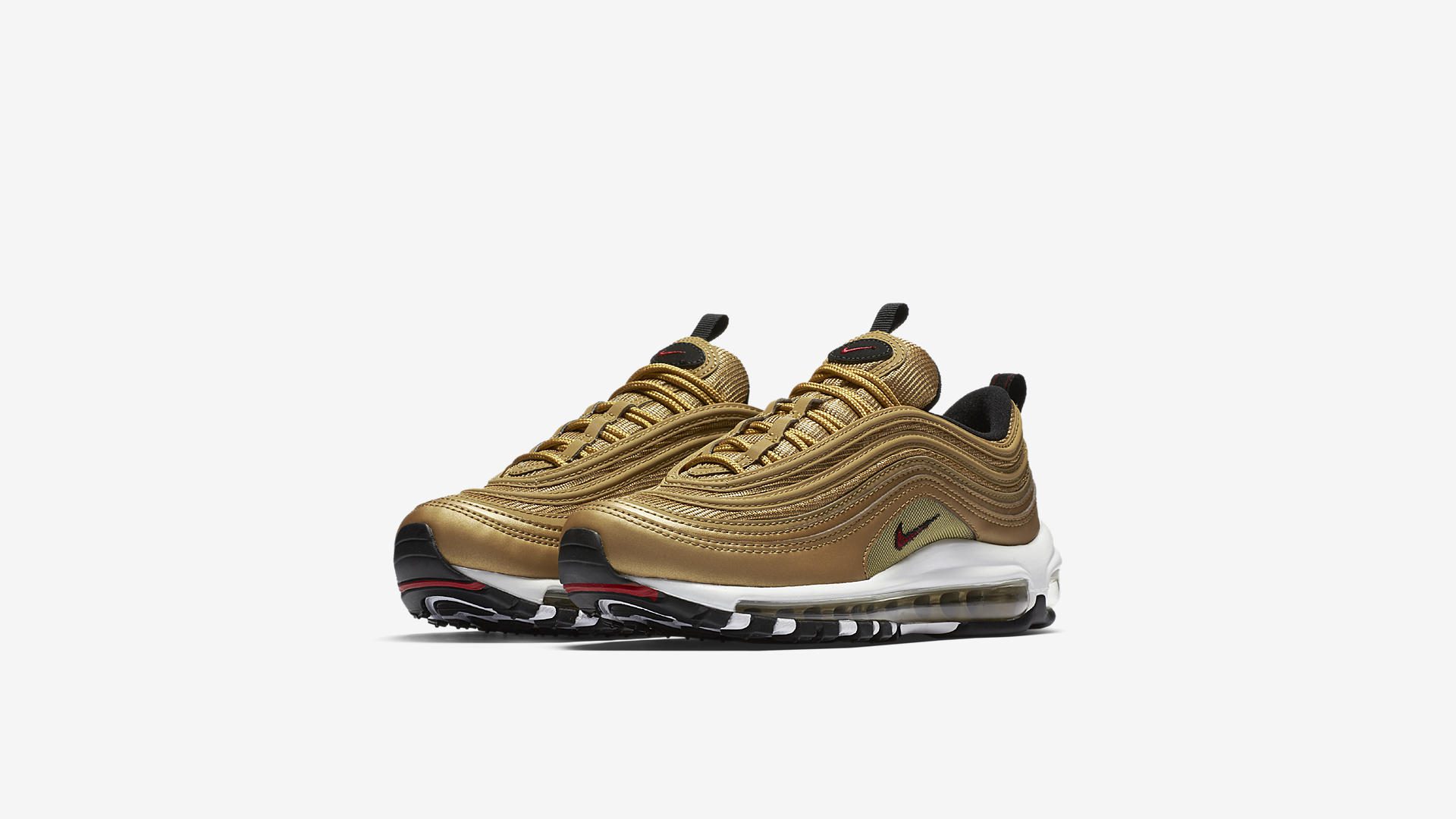Nike Air Max 97 OG QS Metallic Gold/White/Black/Varsity Red (Dames) |  Sneakers4u