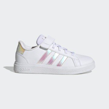 adidas Grand Court Lifestyle Court Elastic Lace and Top Strap Cloud White / Iridescent / Cloud White (GY2327)