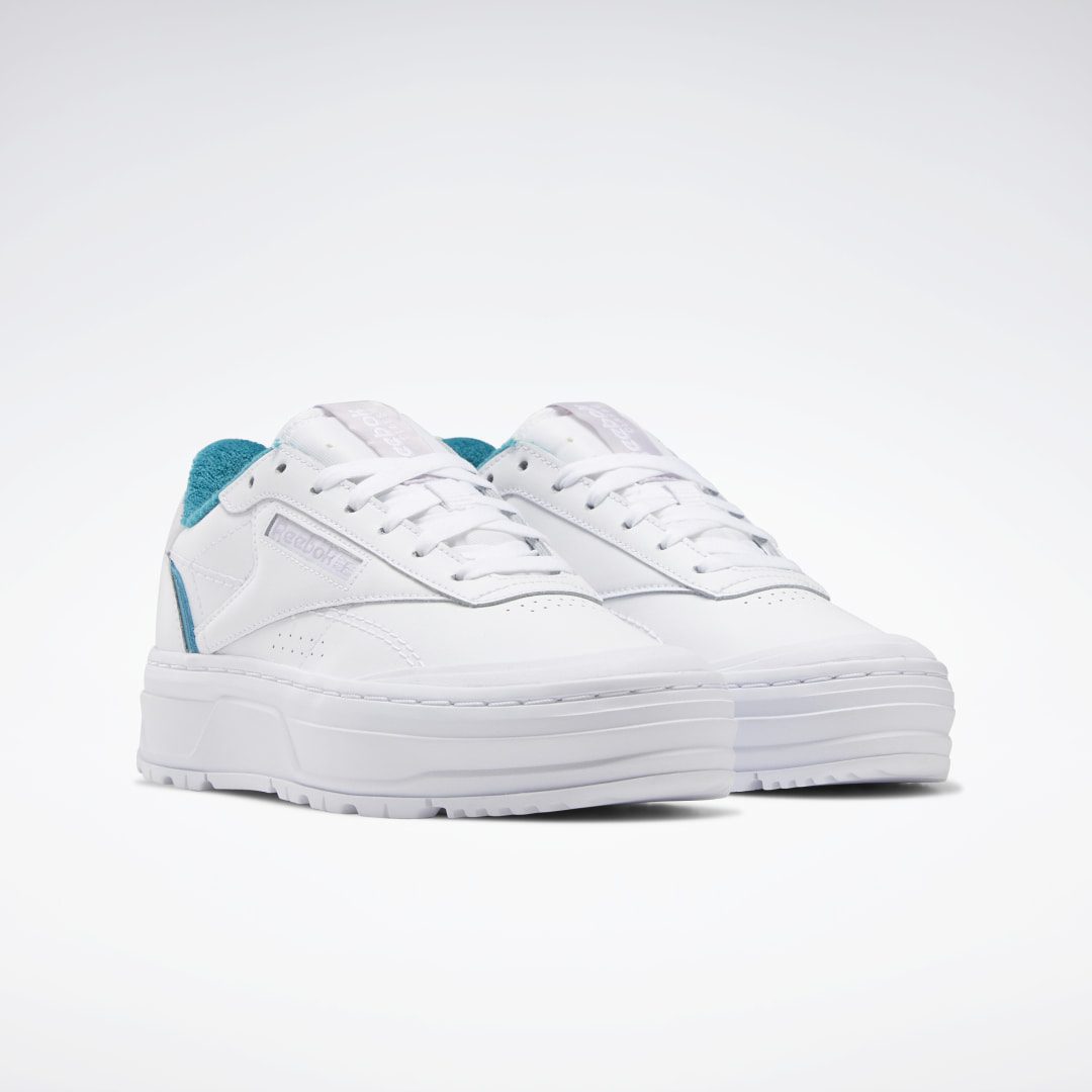 Reebok Club C Double Geo Schoenen Cloud White / Seaport Teal / Quartz Glow