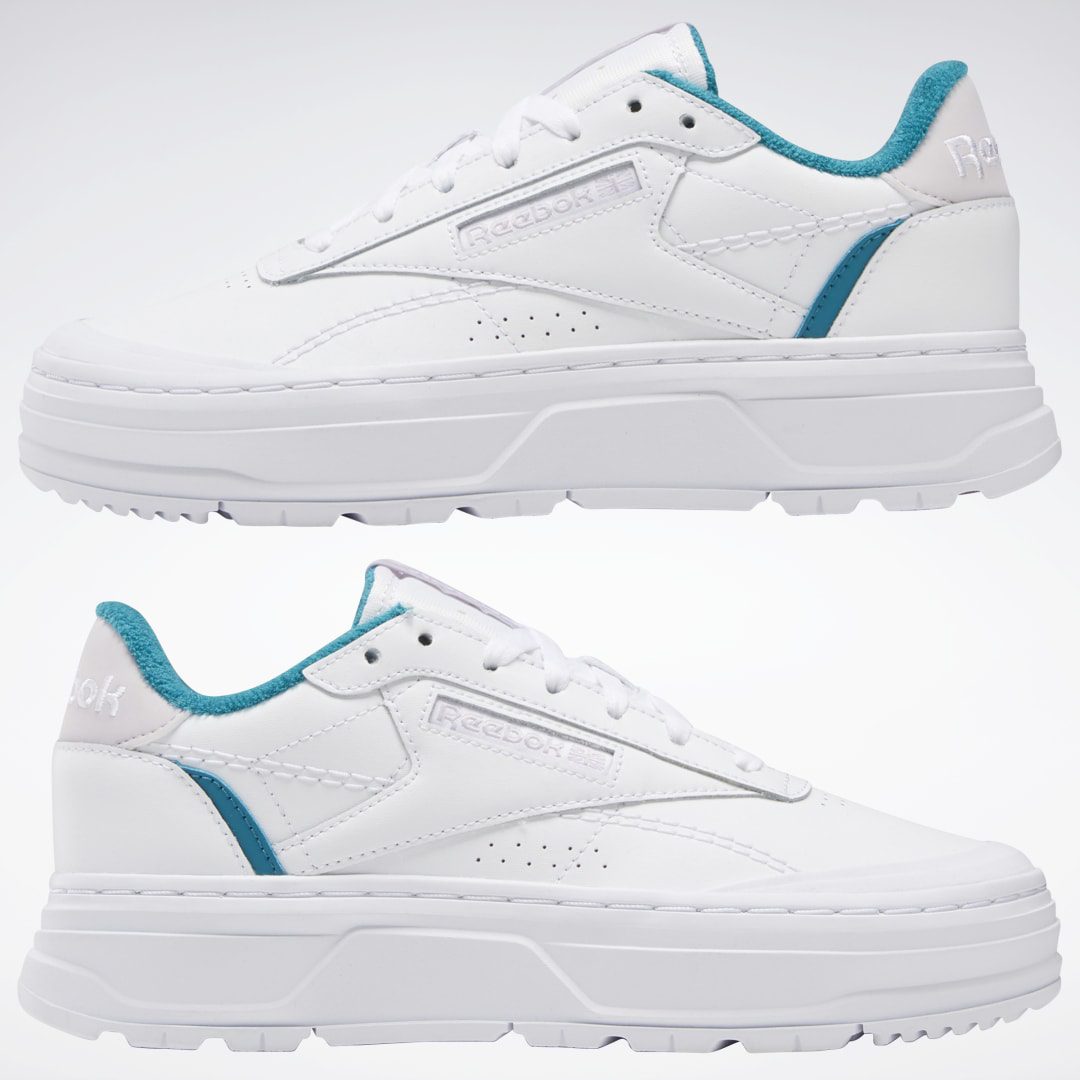 Reebok Club C Double Geo Schoenen Cloud White / Seaport Teal / Quartz Glow