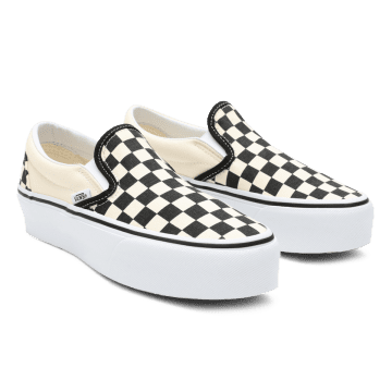 VANS Checkerboard Classic Slip-on Platform Schoenen Zwart (VN00018EBWW)