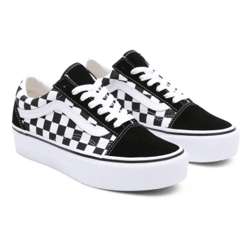 VANS Checkerboard Old Skool Platform Zwart (VN0A3B3UHRK)