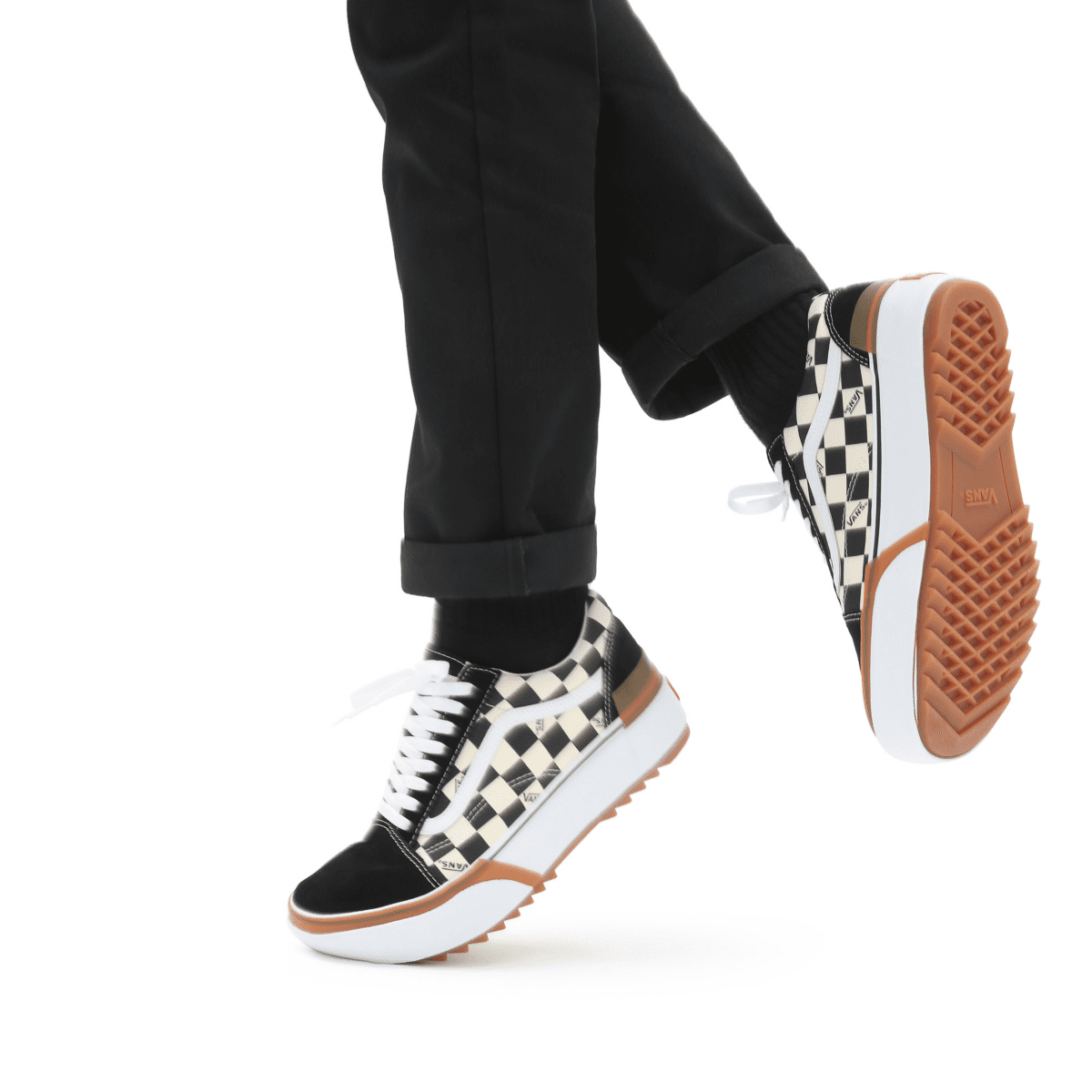 VANS Checkerboard Old Skool Stacked Zwart (VN0A4U15VLV)