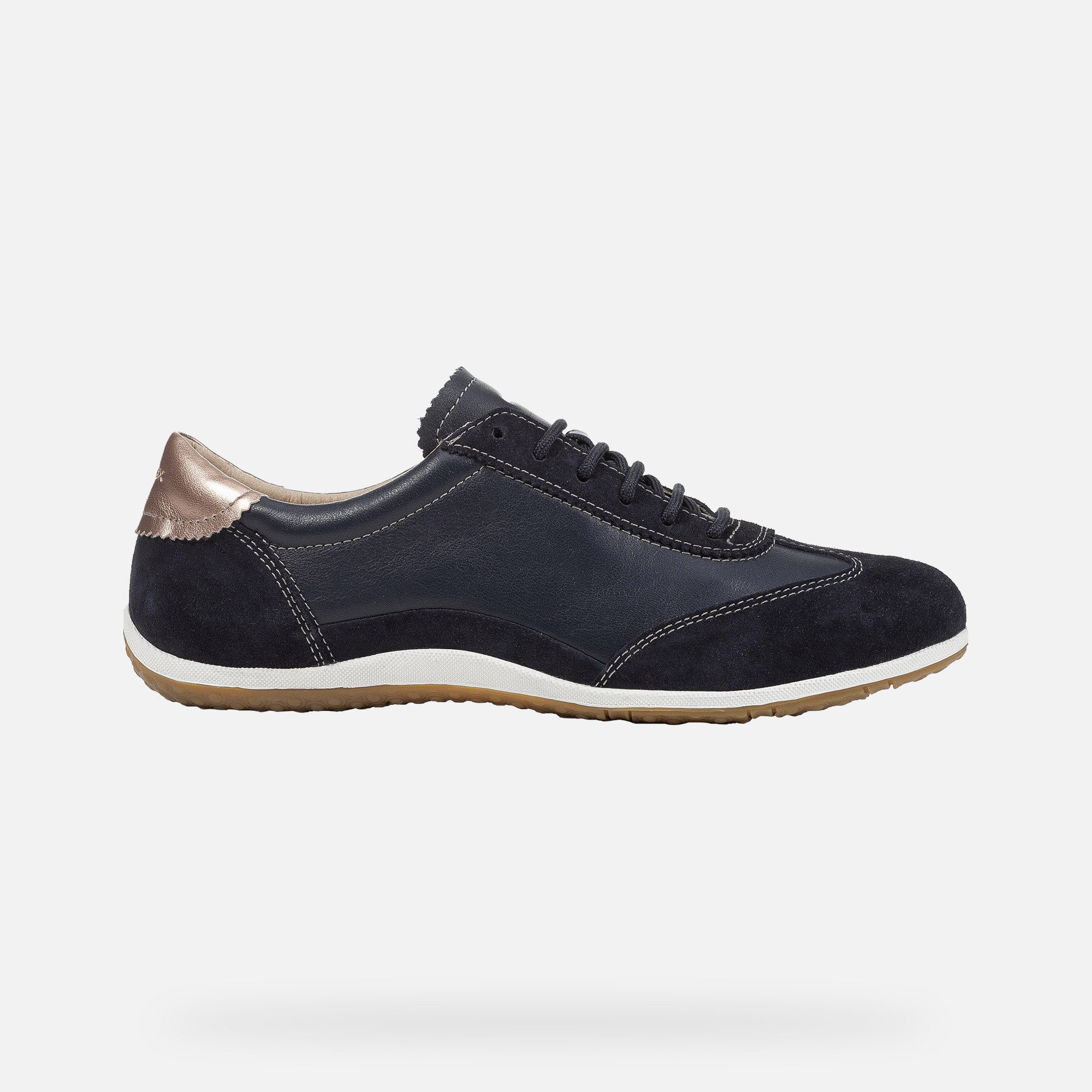 Geox Sneaker Vega, glad leer, wit, dames, Off White Ice, 41 EU