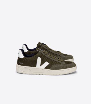 Veja V-12 VEGAN B-MESH OLIVE WHITE (XD0102820A)