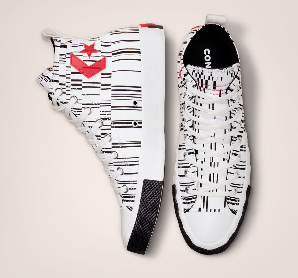 Converse UNT1TL3D Translucent Barcode Wit/zwart/university Red (A02598C)