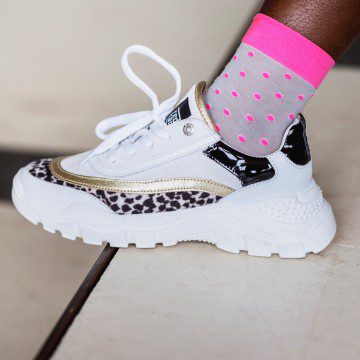 Red-Rag Sneakers Dierenprint / Goud / Wit / Zwart (13174-999)