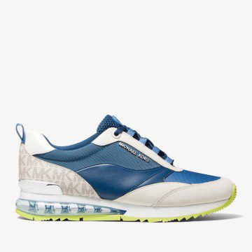 Michael Kors MK Allie Stride Extreme Mixed-Media Trainer – River Blue (43F2ALFS2S-1025)