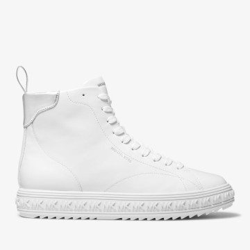 Michael Kors MK Grove Leather High-Top Sneaker – Optic White (43F2GVFE5L-1999)