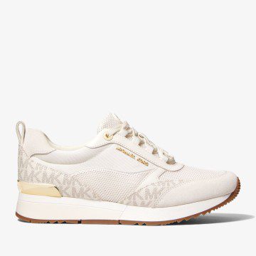Michael Kors MK Allie Stride Mesh and Logo Trainer – Cream (43S2ALFS6D-0141)