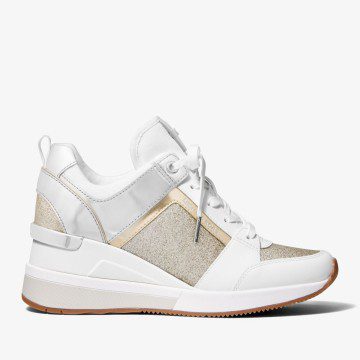 Michael Kors MK Georgie Mixed-Media Trainer – Silv/plgold (43S2GEFS5D-2227)