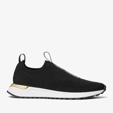 Michael Kors MK Bodie Logo Tape Mesh Slip-On Trainer – Black (43T1BDFS1D-0001)
