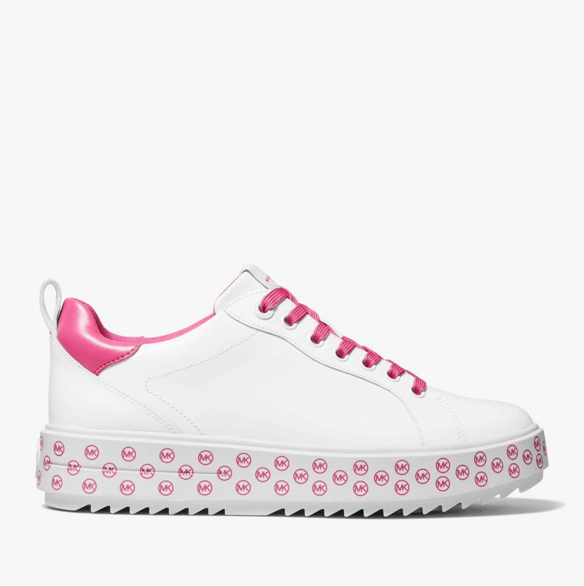 Michael Kors MK Emmett Logo Charm Leather Trainer – French Pink (43T2ETFS3L-7575)