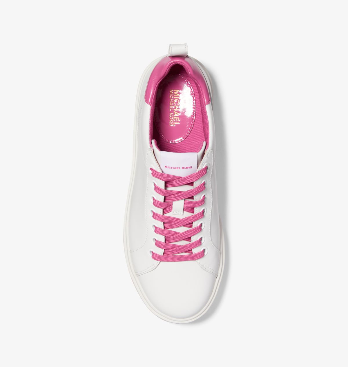 Michael Kors MK Emmett Logo Charm Leather Trainer – French Pink (43T2ETFS3L-7575)