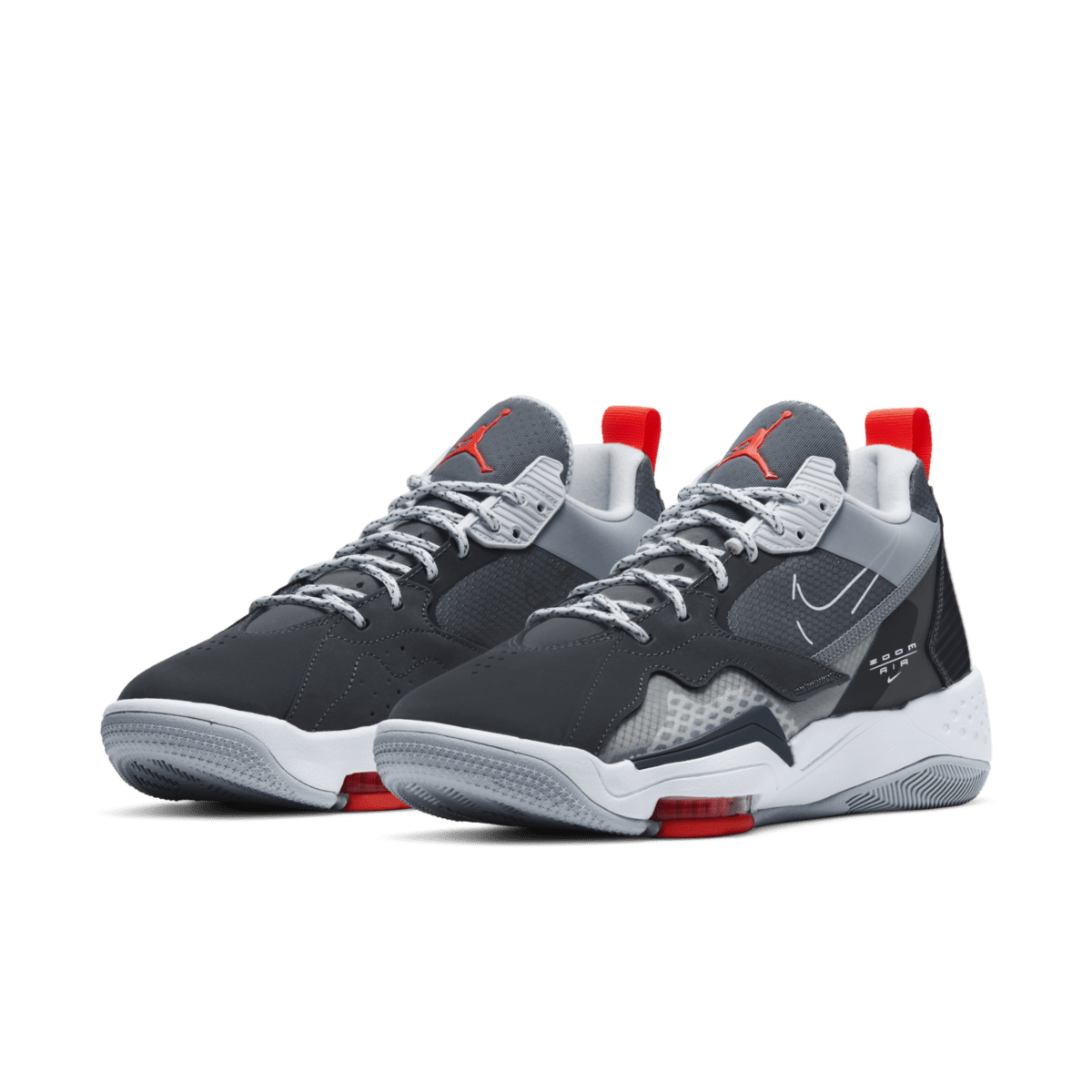 jordan zoom 92 dark smoke grey gym red