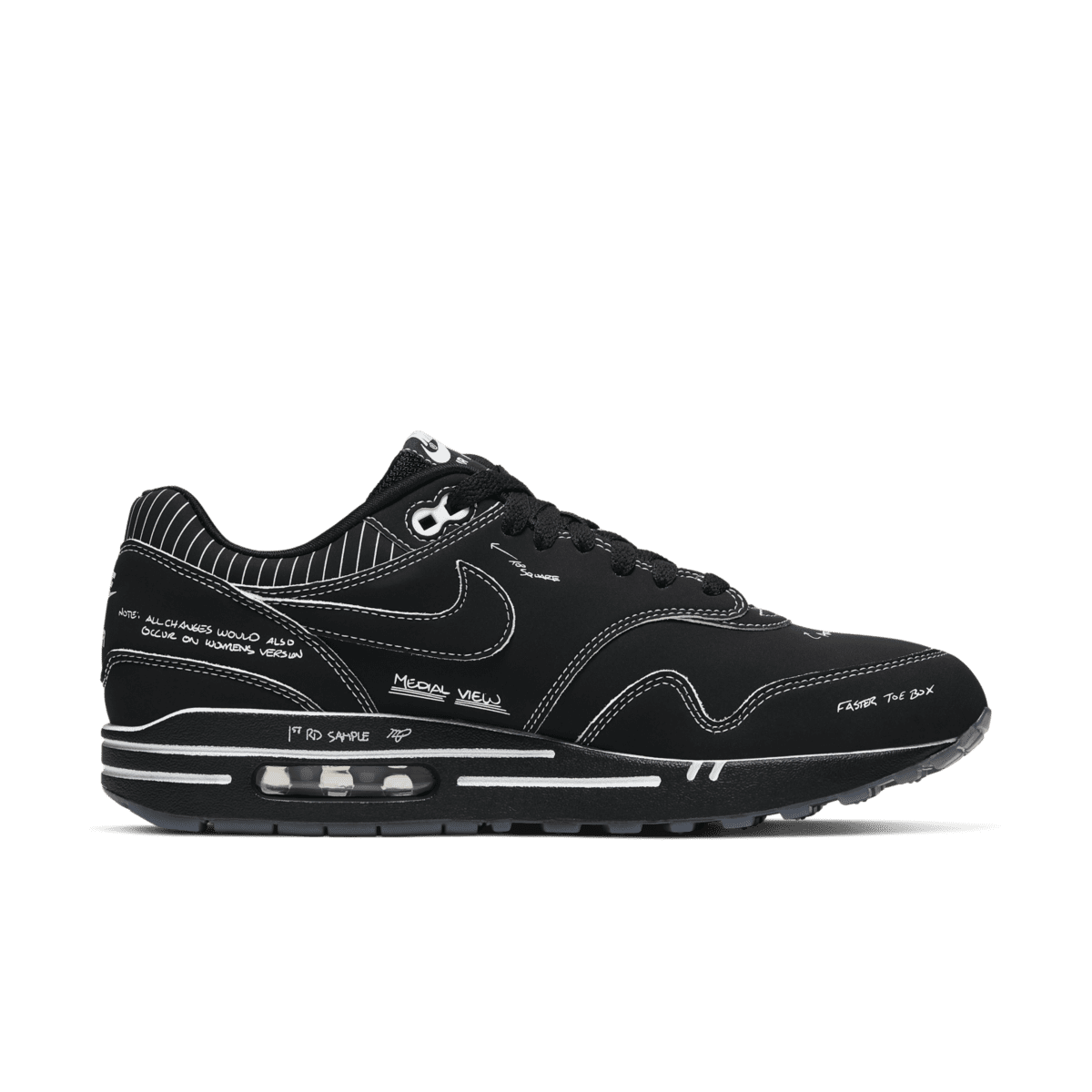 nike air max 1 sketch to shelf black
