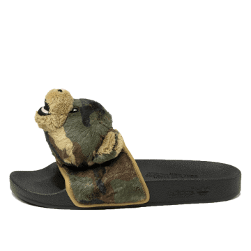 Adidas x Jeremy Scott Adilette Teddy Slides Black (H02882)