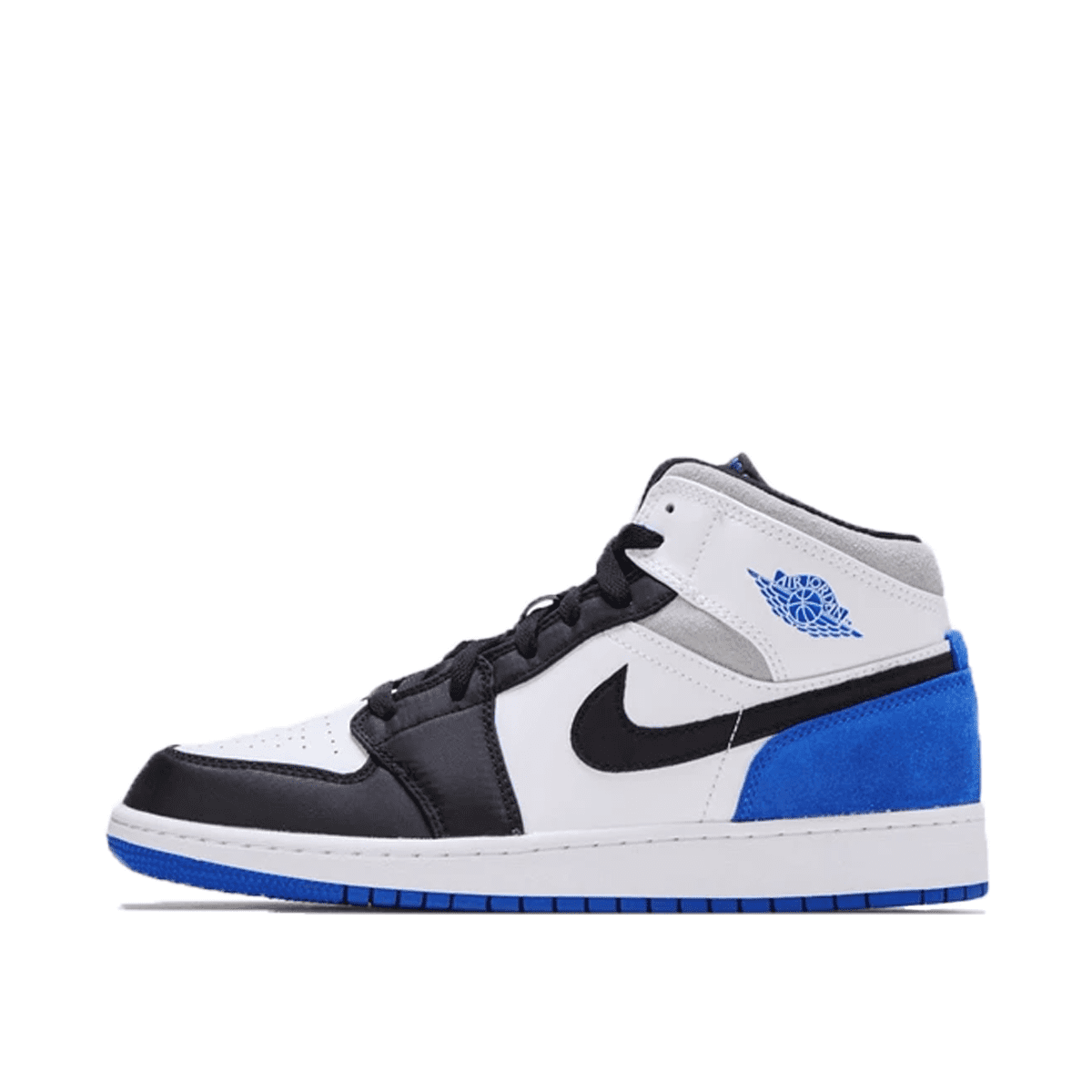jordan 1 mid se white black royal