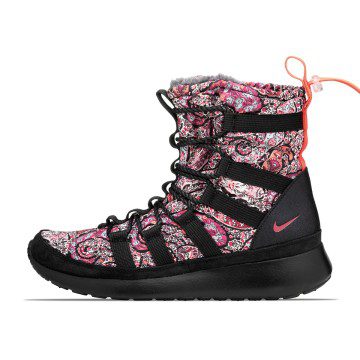Nike WMNS x Liberty of London Rosherun Hi Sneakerboot QS Solar Red Black (633519-006)