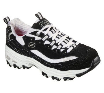 Skechers D’Lites – Biggest Fan – Zwart / Wit (11930-BKW)