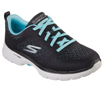 Skechers GO WALK 6 – Adora – Zwart / Aqua (124524-BKAQ)