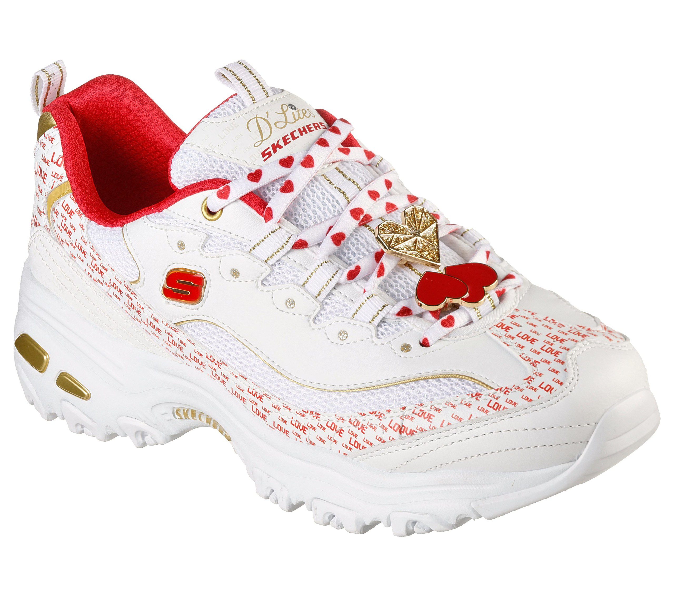 Skechers D’Lites – You’re so Cupid – Wit / Rood (149790-WRD)