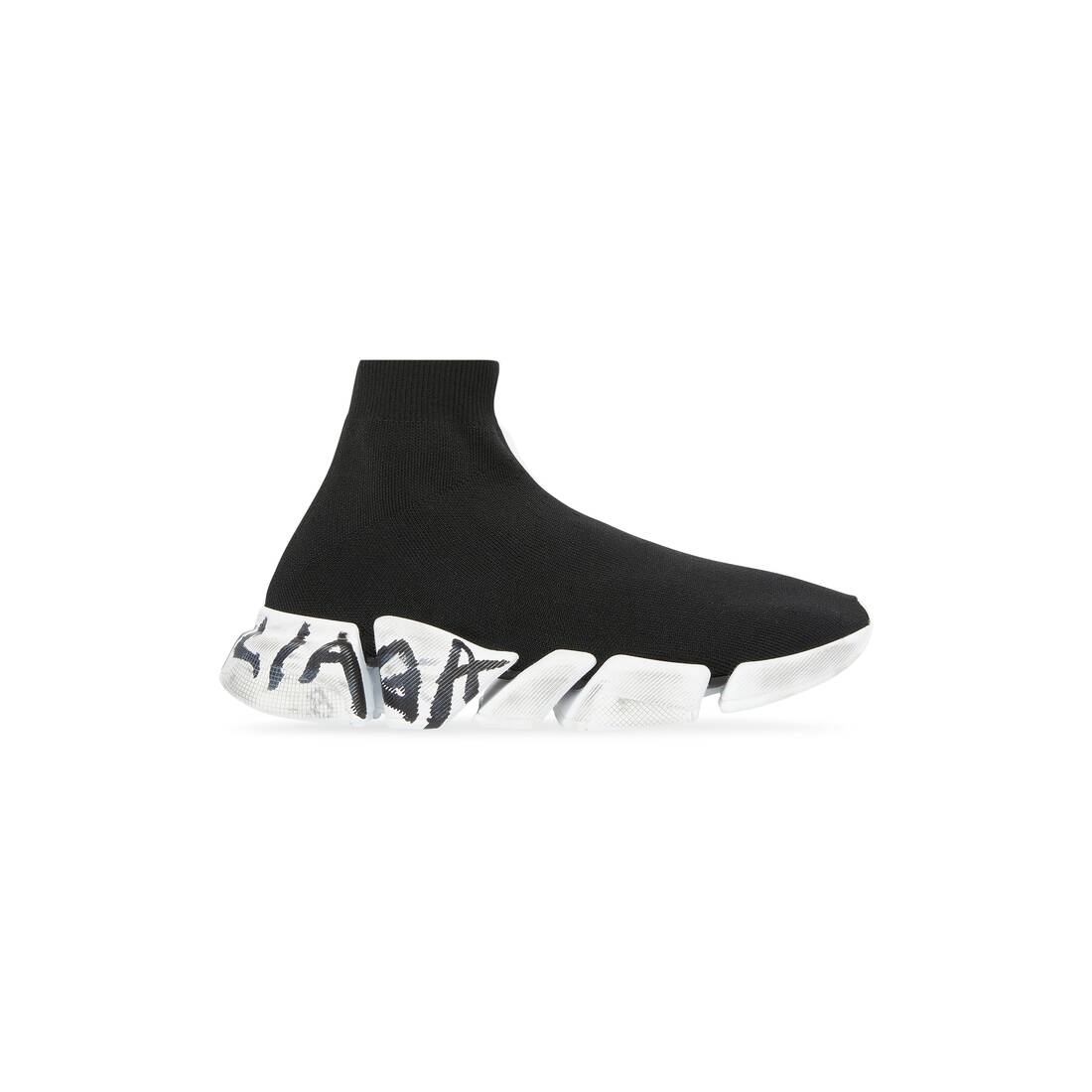 Balenciaga Speed 2.0 Graffiti Recycled Knit Trainers Black (617196W2DD41091)