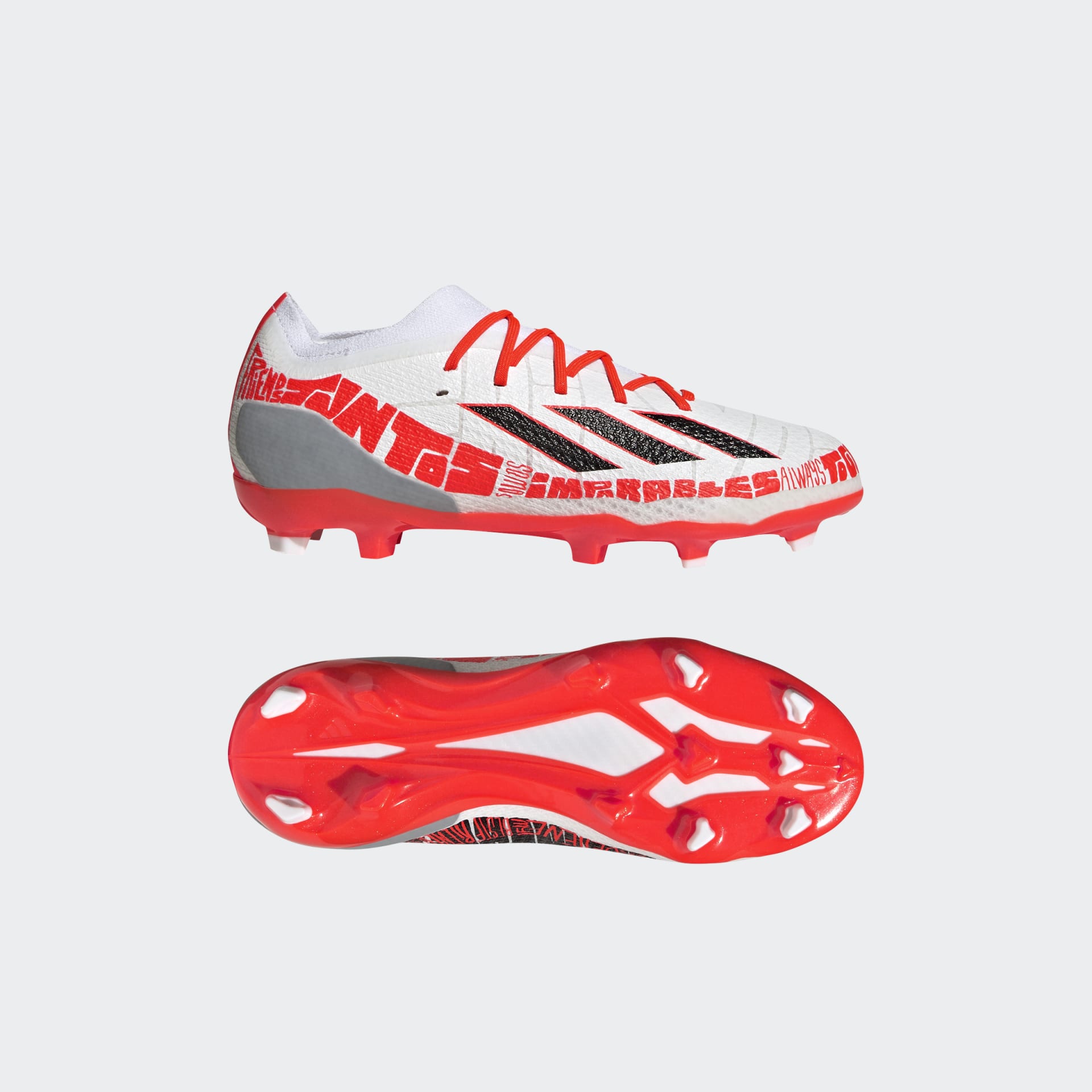adidas X Speedportal Messi.1 Firm Ground Voetbalschoenen Cloud White / Core Black / Solar Red (GW8389)