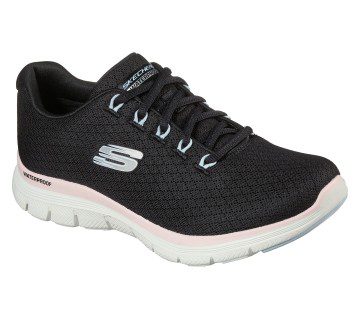 Skechers Flex Appeal 4.0 – Coated Fidelity – Zwart / Roze (149298-BKPK)