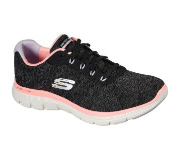 Skechers Flex Appeal 4.0 – Fresh Move – Zwart / Koraal (149570-BKCL)