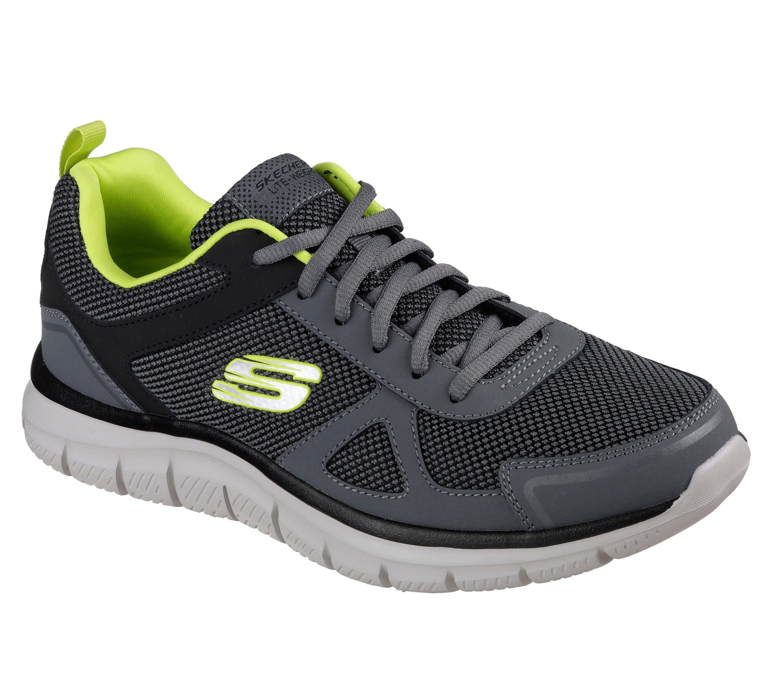 Skechers Track – Bucolo – Houtskool / Limoen (52630-CCLM)