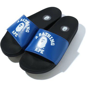 A Bathing Ape College Slide Sandals Blue (FW22) (1G20-191-011/001FWG201011_BLU)