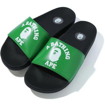 A Bathing Ape College Slide Sandals Green (FW22) (1G20-191-011/001FWG201011_GRN)