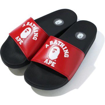 A Bathing Ape College Slide Sandals Red (FW22) (1G20-191-011/001FWG201011_RED)