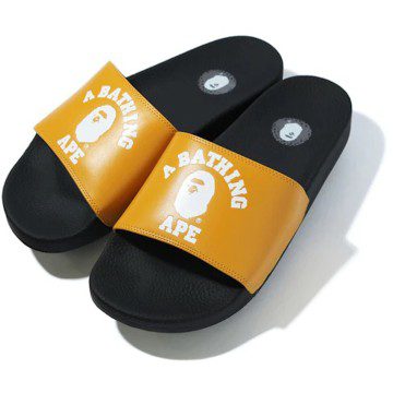 A Bathing Ape College Slide Sandals Yellow (FW22) (1G20-191-011/001FWG201011_YEL)