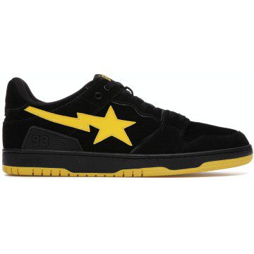 A Bathing Ape Sk8 Sta Black Electric Yellow (001FWG701031X)