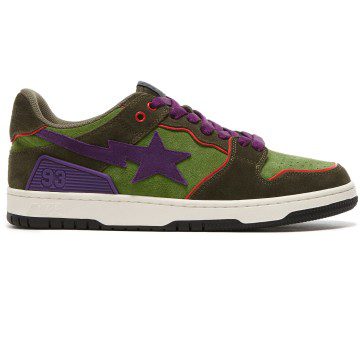 A Bathing Ape Sk8 Sta Dark Purple Green (001FWG701029X)