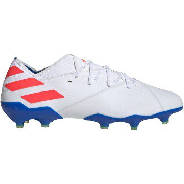 adidas Nemeziz Messi 19.1 Firm Ground Cleat White Solar Red Football Blue (F34402)