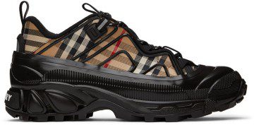 Burberry Black & Beige Arthur Check Sneakers (8056921)