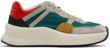 Dries Van Noten Green & Gray Platform Low-Top Sneakers (MS221-131-129)