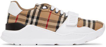 Burberry White & Beige Regis Sneakers (8048577)