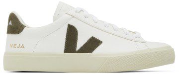 VEJA White & Khaki Campo Sneakers (CP0502347)