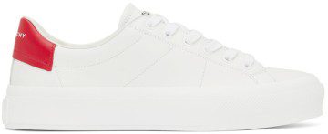 Givenchy White & Red Leather City Sport Sneakers (BH005VH118112)