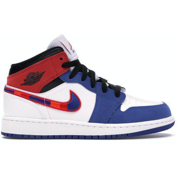 Jordan 1 Mid Rush Blue University Red (GS) (BQ6931-146)
