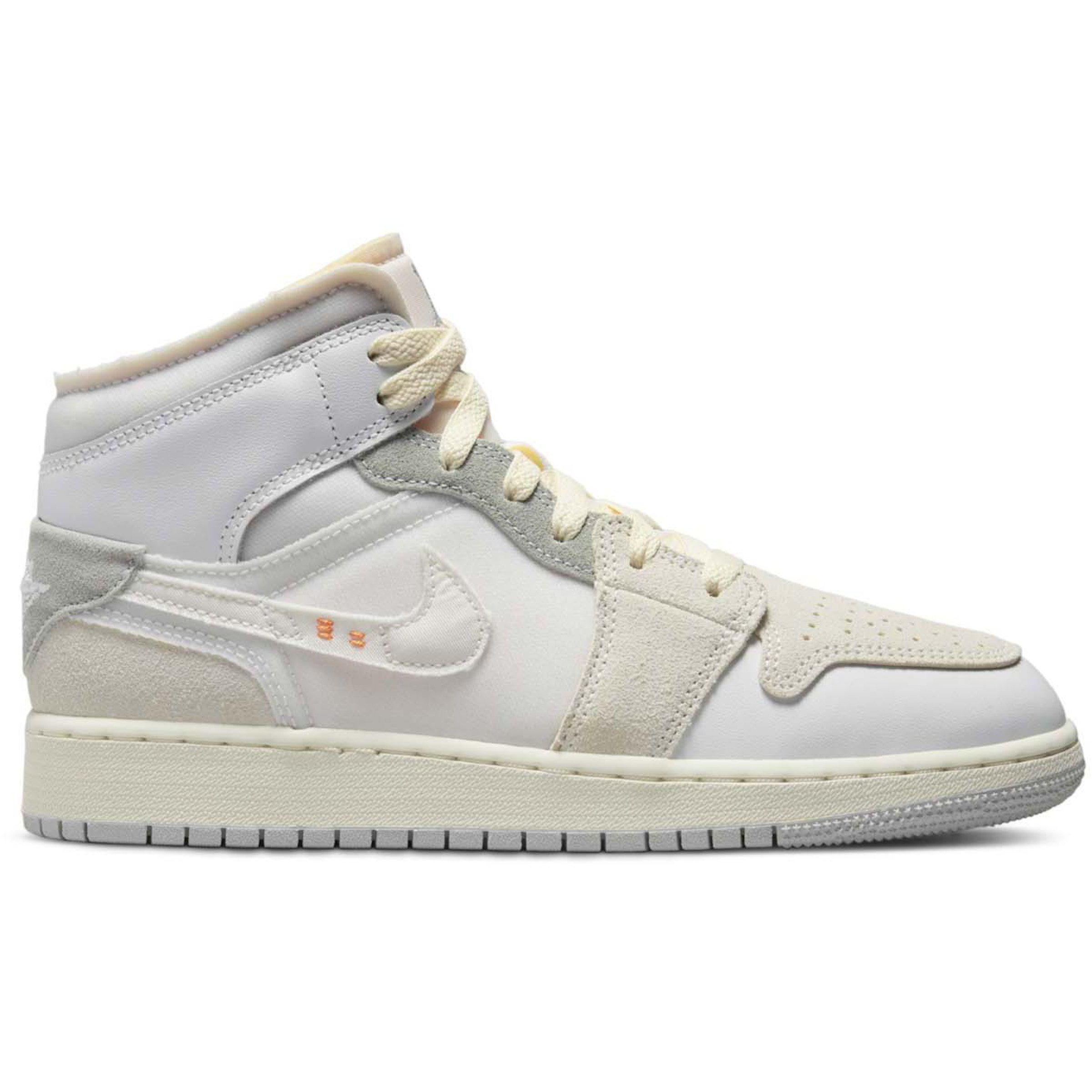 Jordan 1 Mid SE Craft Inside Out White Grey (GS) (DQ3726-100)