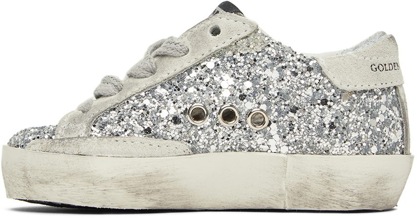 Golden Goose Baby Silver Glitter Super-Star Classic Sneakers (GJF00101.F000416.70136)