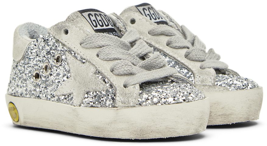 Golden Goose Baby Silver Glitter Super-Star Classic Sneakers (GJF00101.F000416.70136)