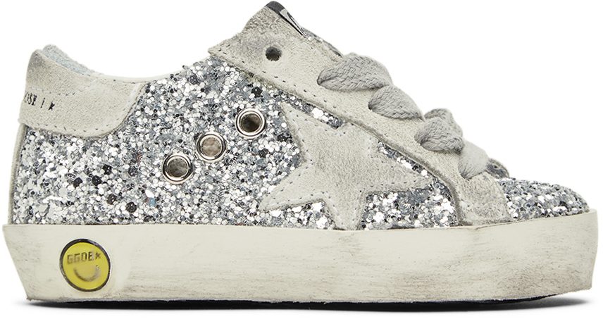 Golden Goose Baby Silver Glitter Super-Star Classic Sneakers (GJF00101.F000416.70136)