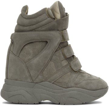 Isabel Marant Grey Balskee Wedge Sneakers (22EBK0491-22E016S)