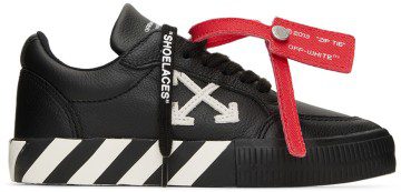 Off-White Kids Black Vulcanized Sneakers (OBIA003S22LEA0011001)
